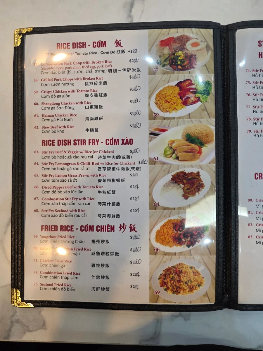 Menu, Han Ky Restaurant