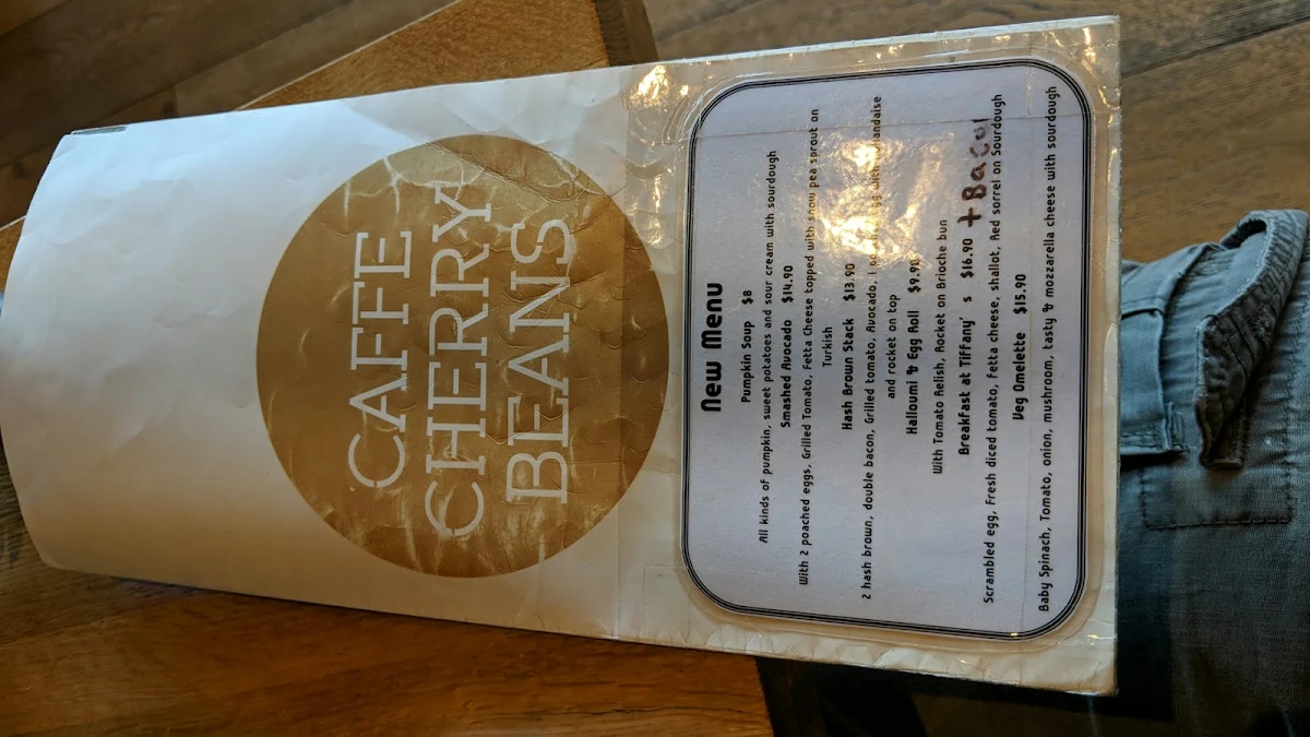 Menu, Caffe Cherry Beans