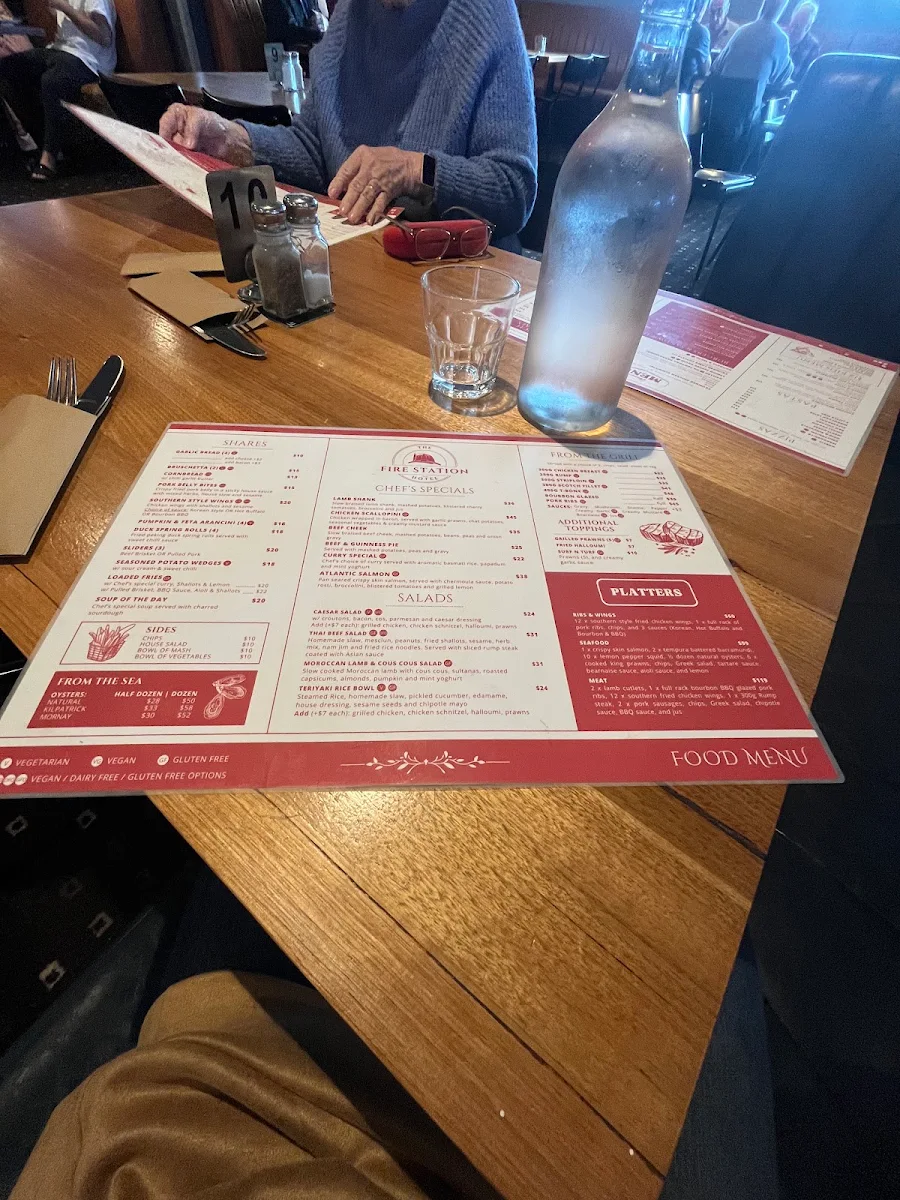 Menu, Fire Station Hotel