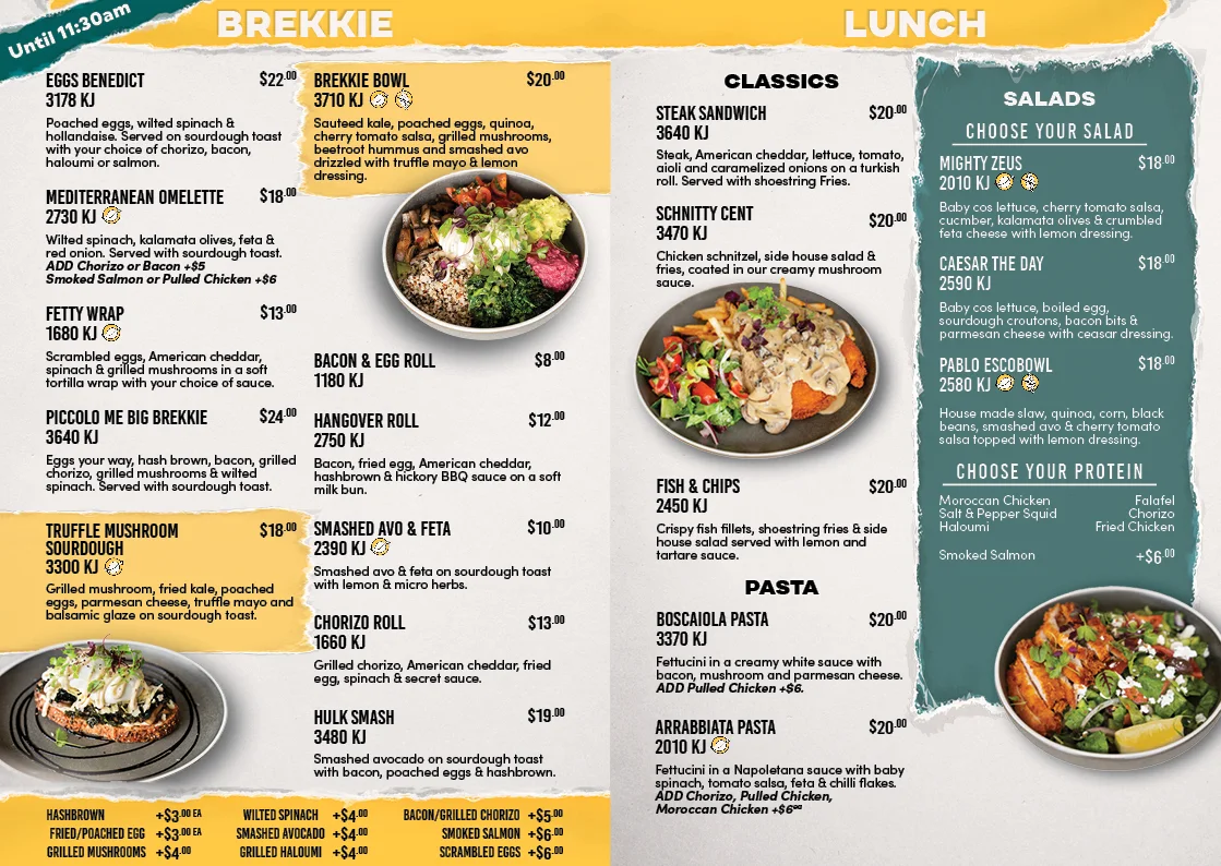 Menu, Piccolo Me Lidcombe