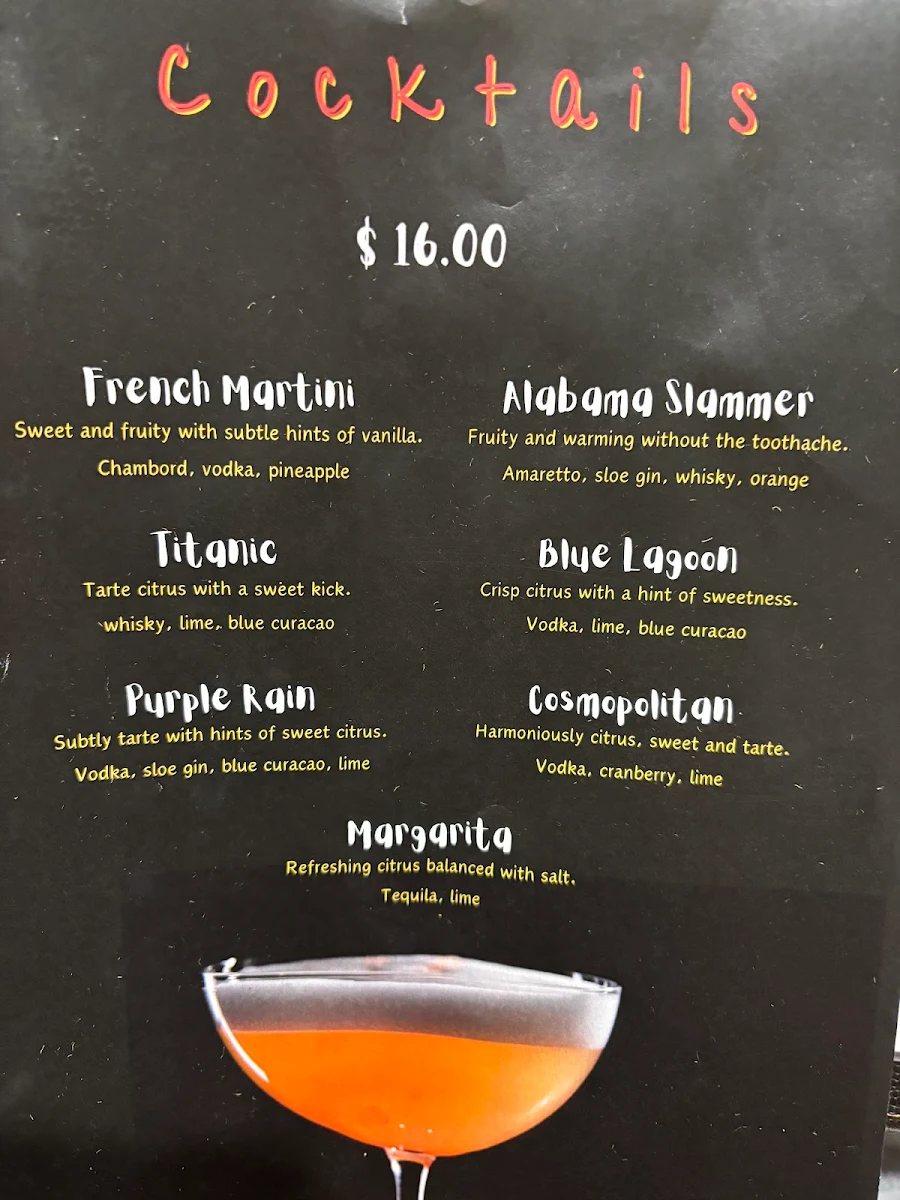 Menu, Jimmy D's Grill & Bar