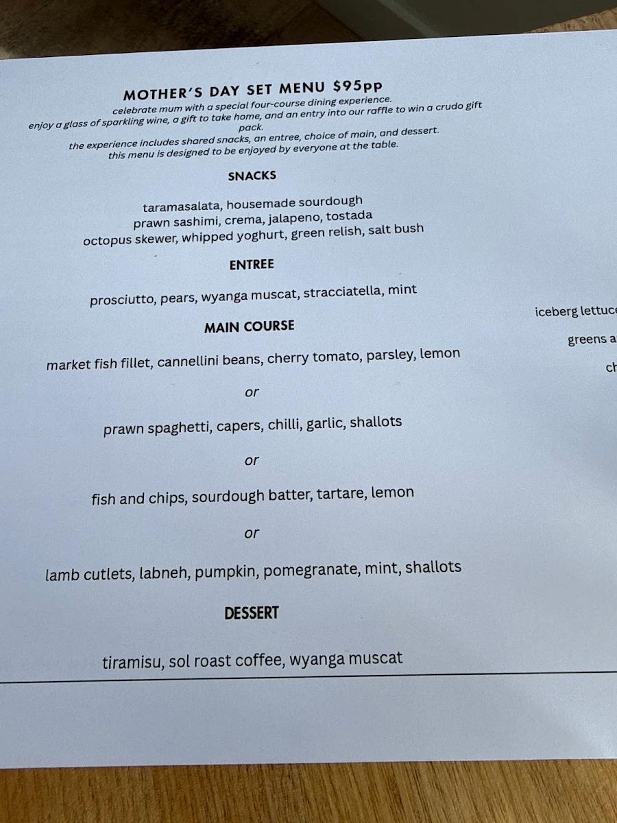 Menu, Sodafish