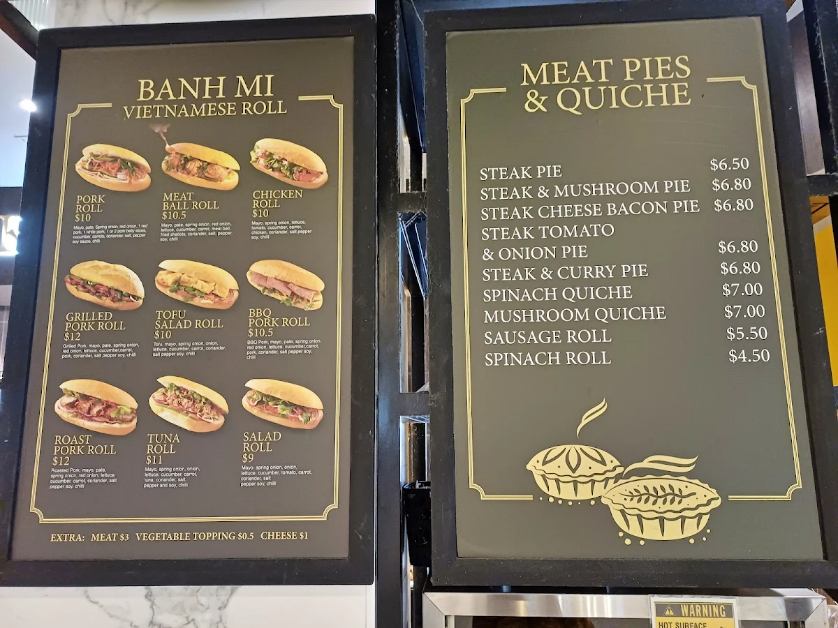 Menu, Vina Bakehouse Chatswood