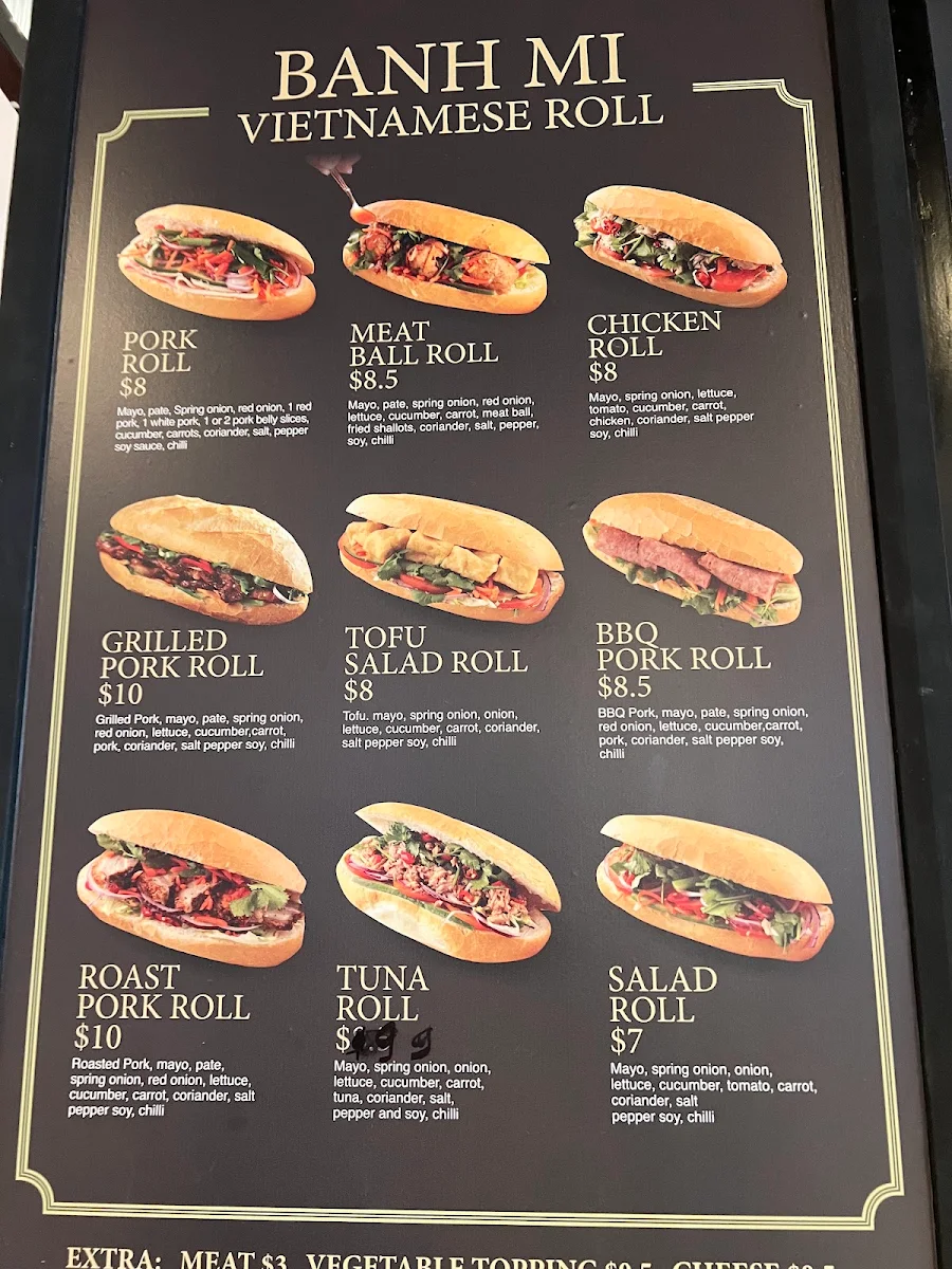 Menu, Vina Bakehouse Chatswood