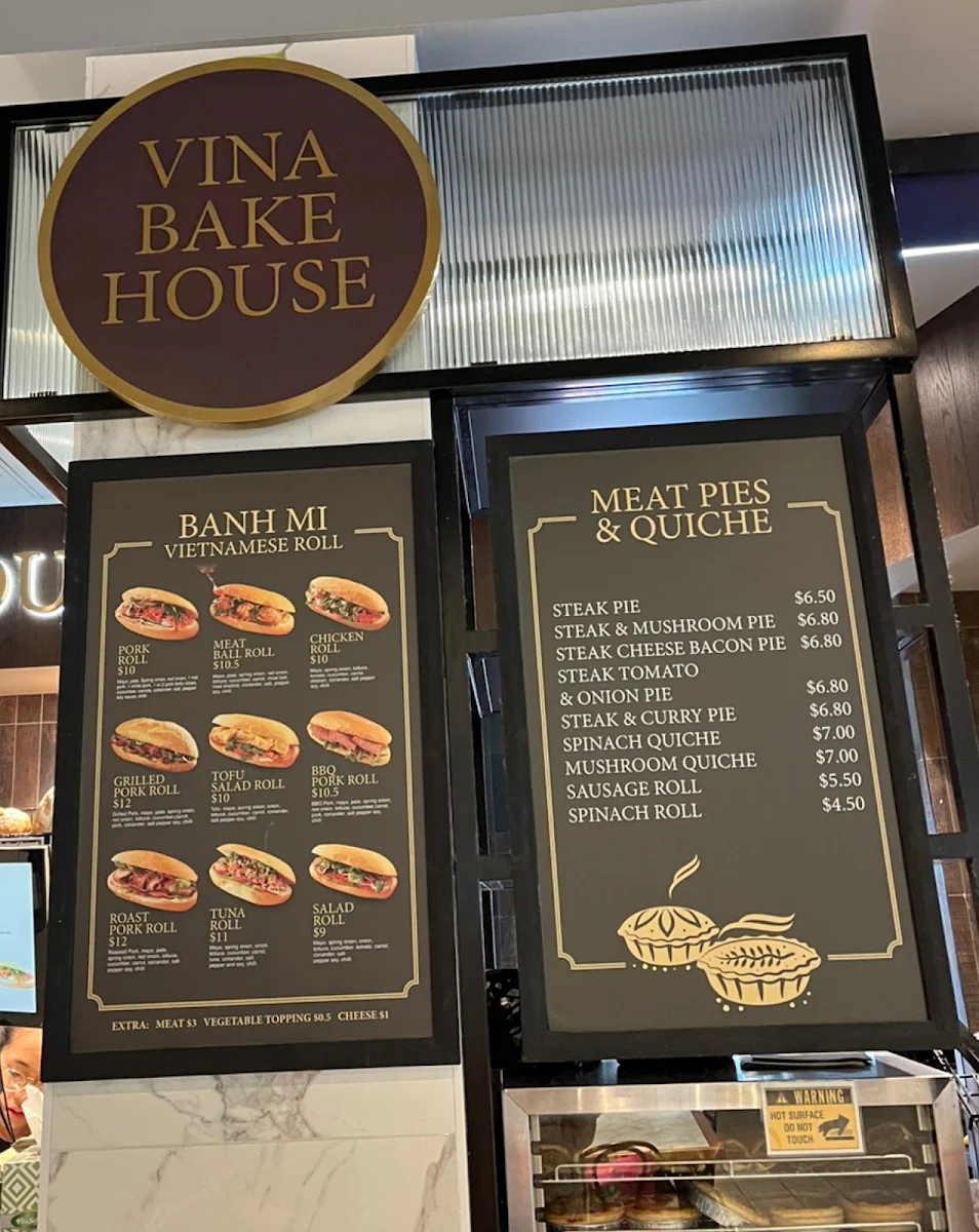 Menu, Vina Bakehouse Chatswood