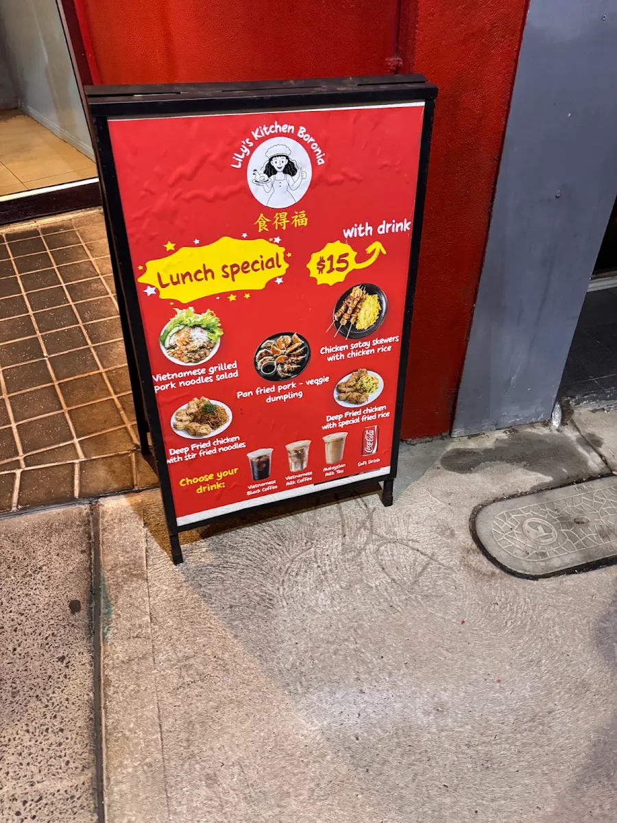 Menu, Lily’s Kitchen Boronia