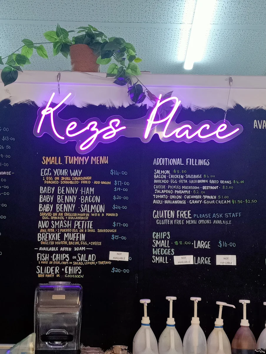 Menu, Kez's Place