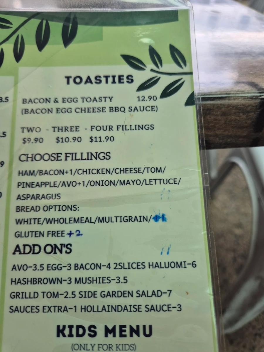 Menu, Ripe Harvest Cafe