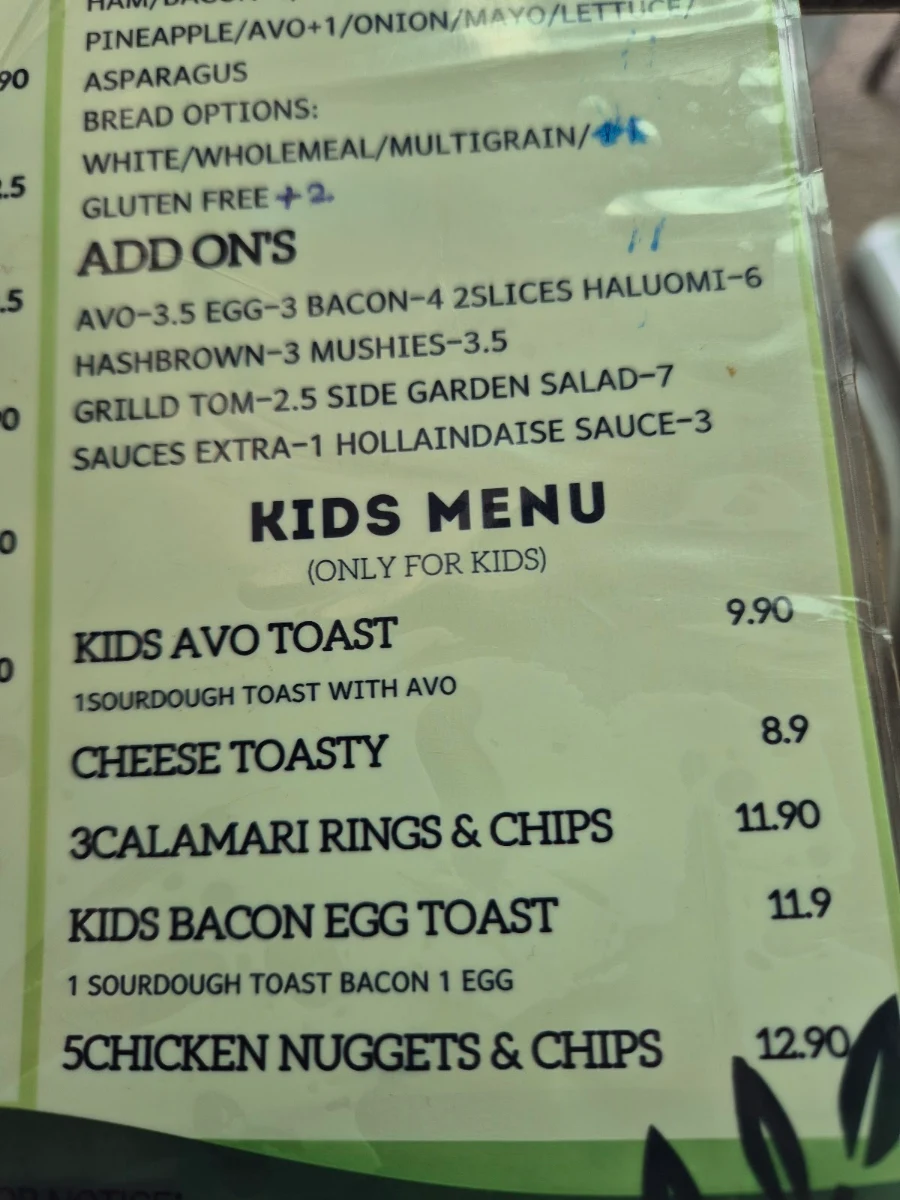 Menu, Ripe Harvest Cafe