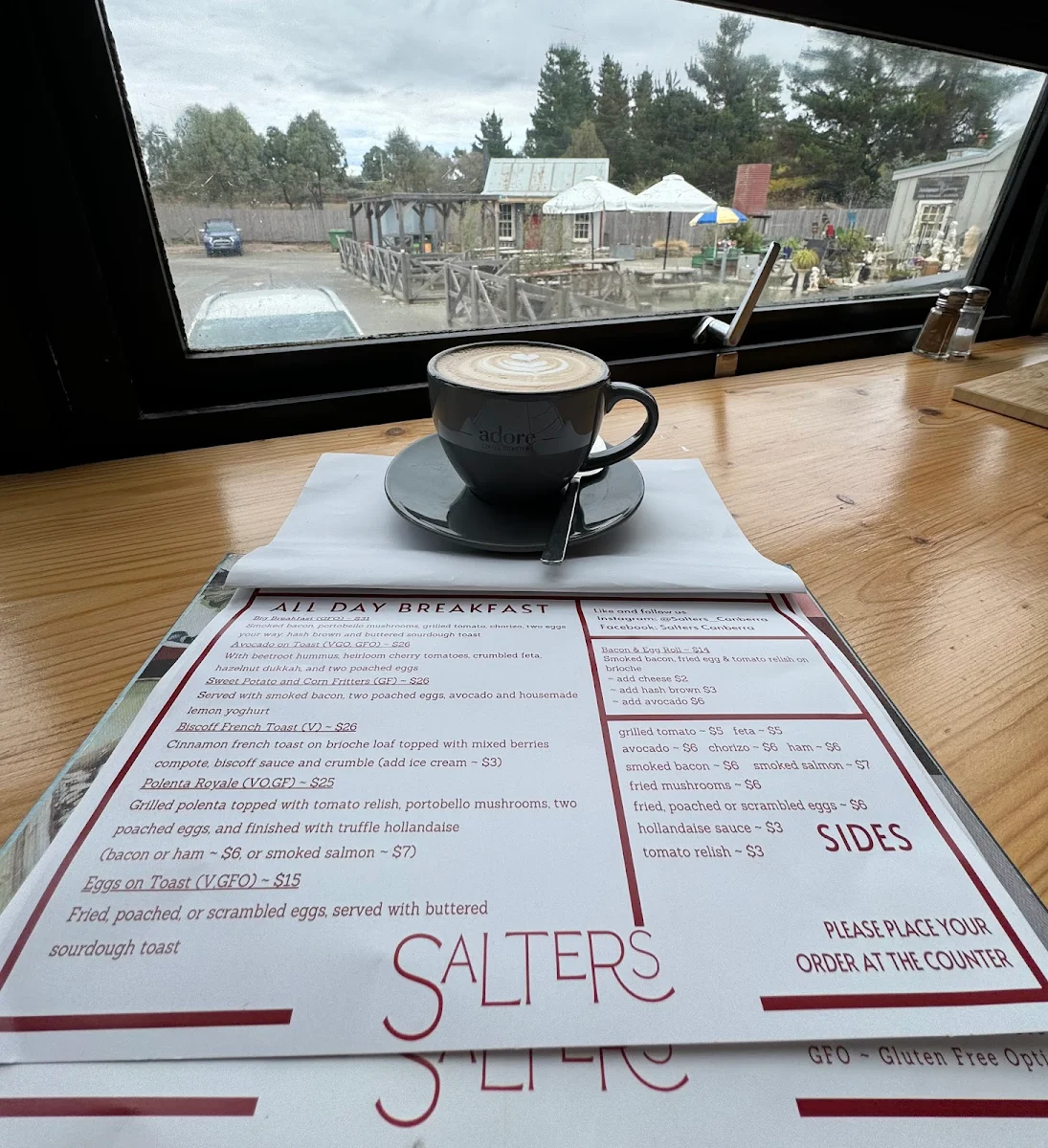 Menu, Salters Canberra