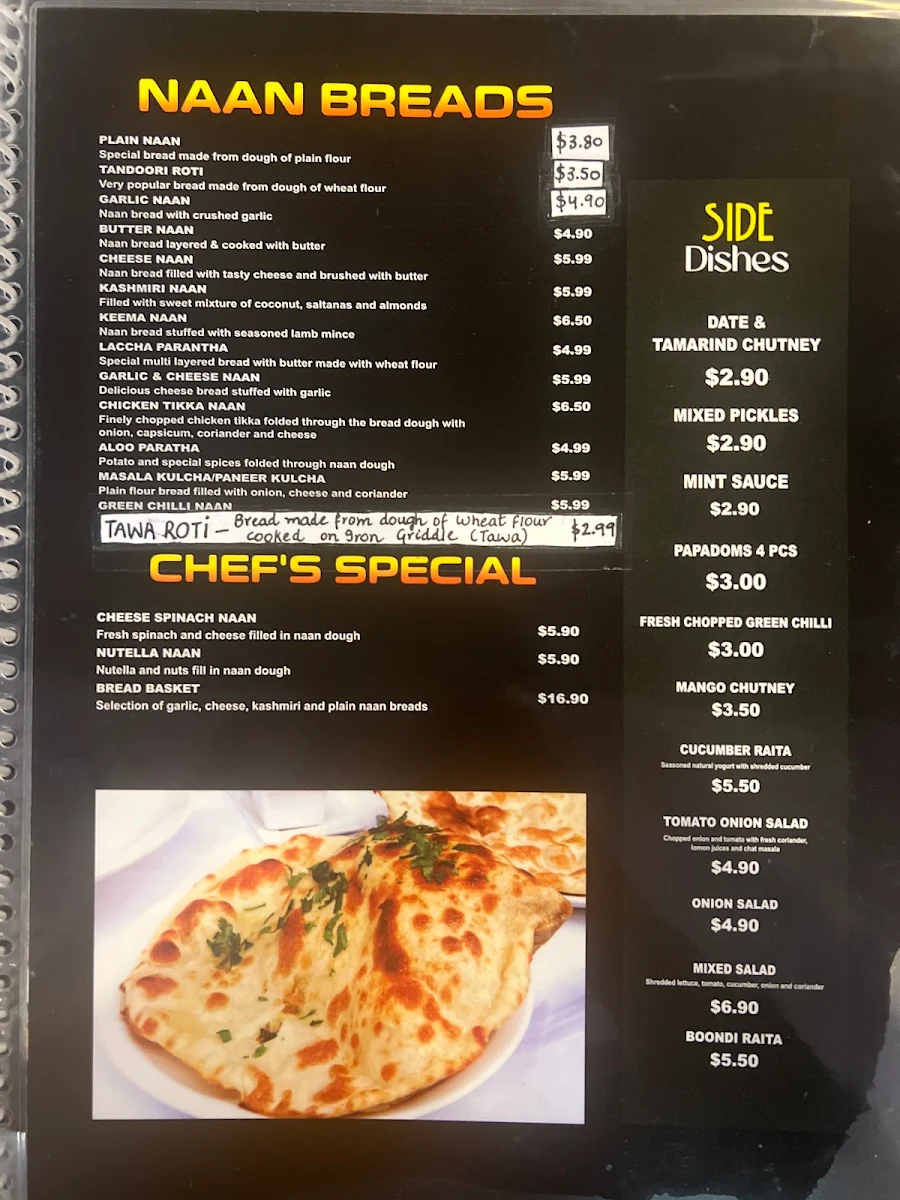 Menu, Famous Tandoori Indian Cuisine