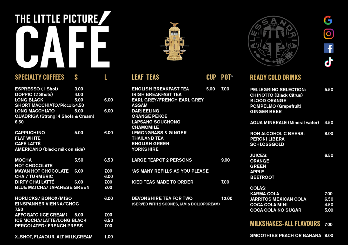 Menu, Little Picture Cafe
