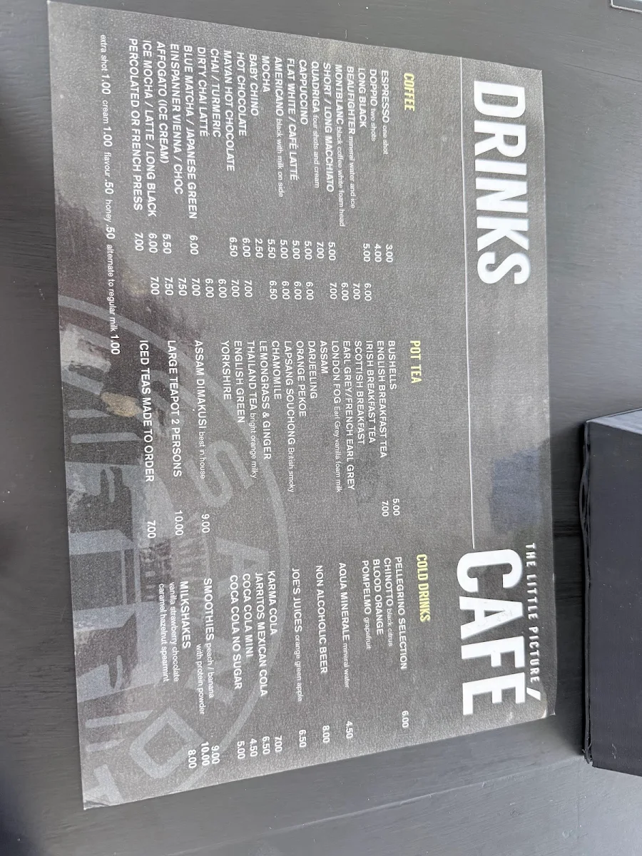 Menu, Little Picture Cafe