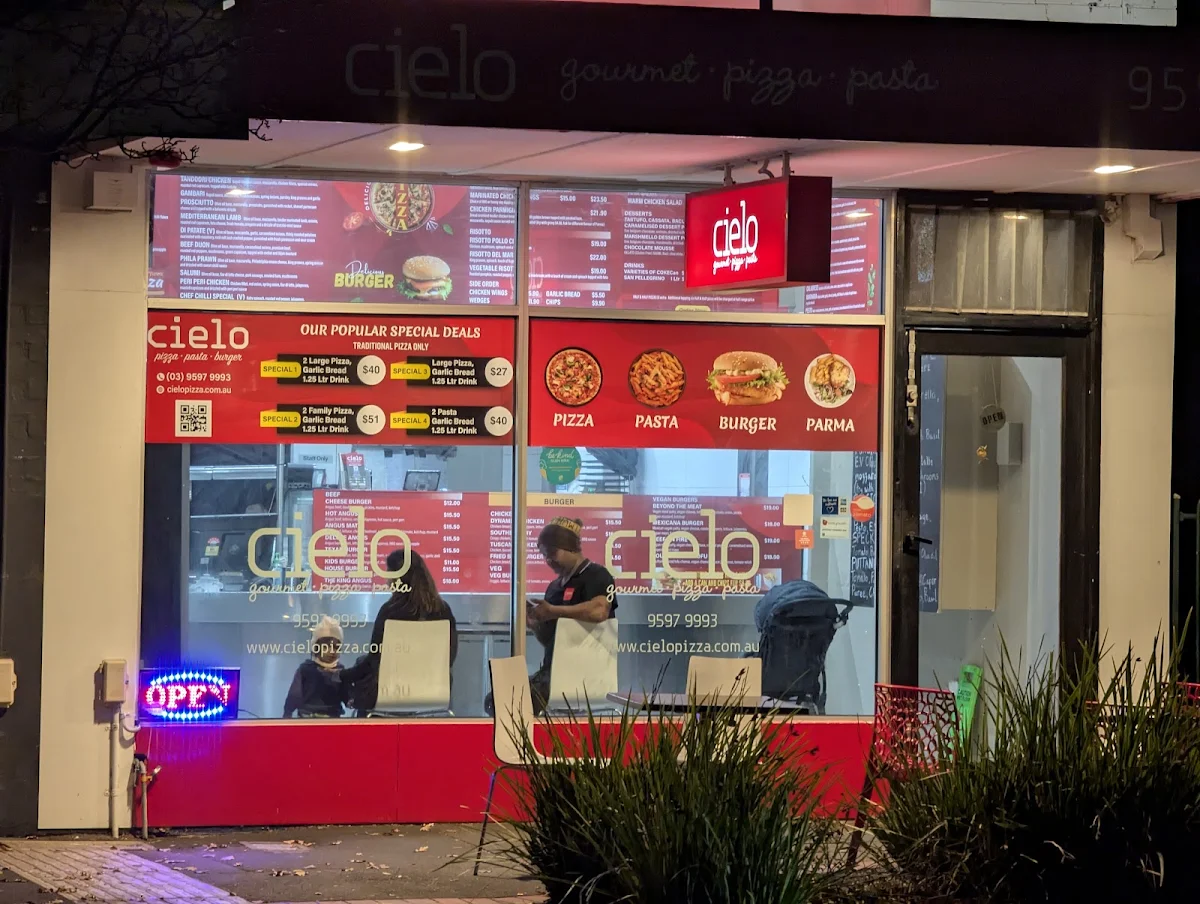 Menu, Cielo Gourmet Pizza Pasta