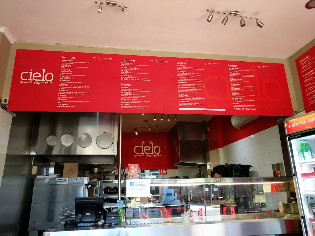 Menu, Cielo Gourmet Pizza Pasta
