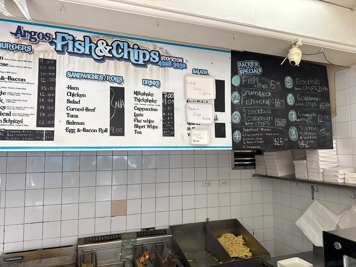 Menu, Argos Fish & Chips