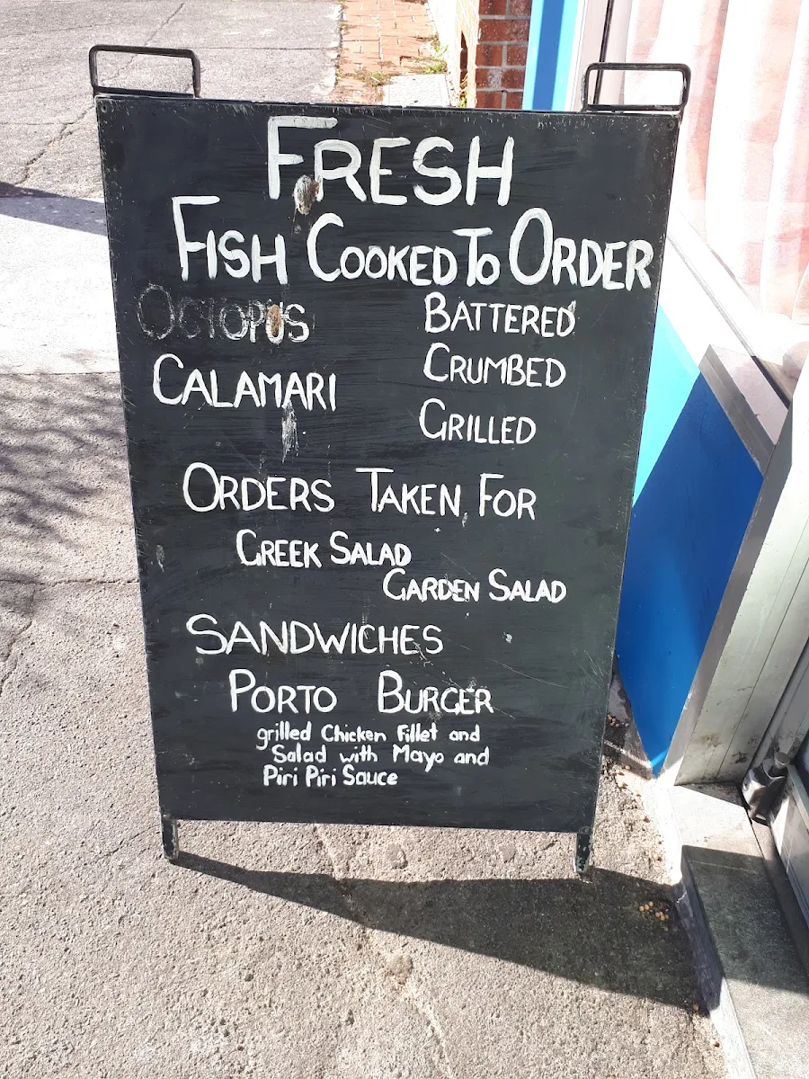 Menu, Argos Fish & Chips