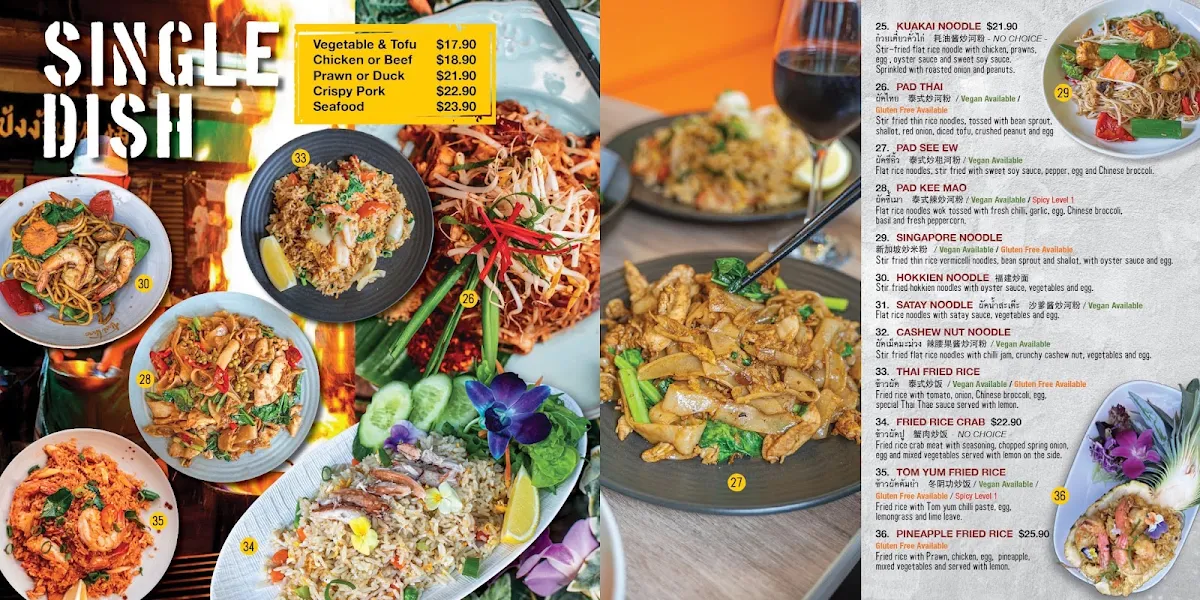Menu, Thai Thae Hurstville rooftop Westfield