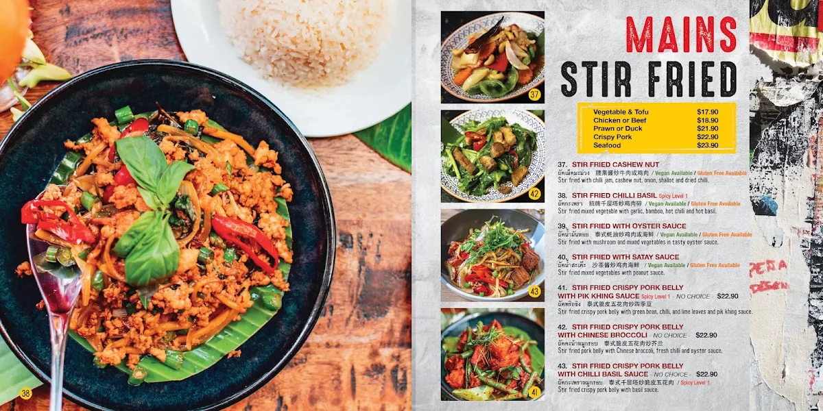Menu, Thai Thae Hurstville rooftop Westfield