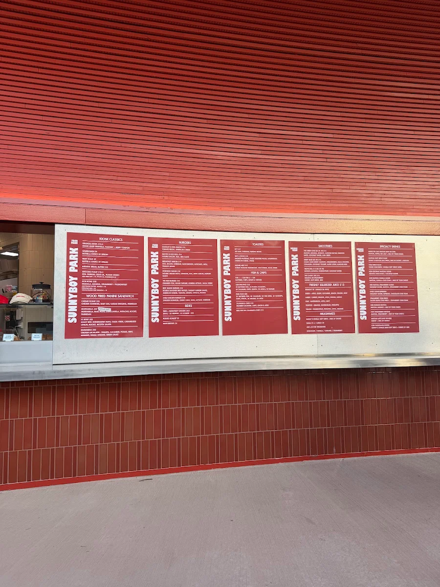 Menu, Sunnyboy Park