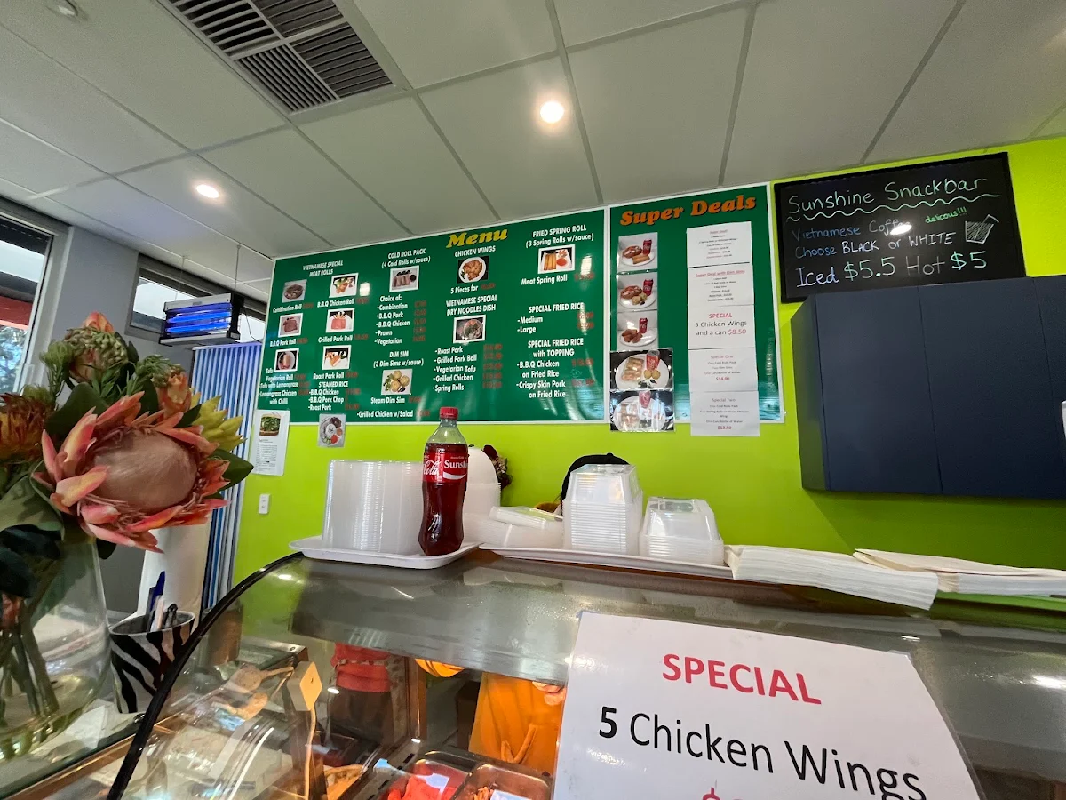 Menu, Sunshine Snack Bar