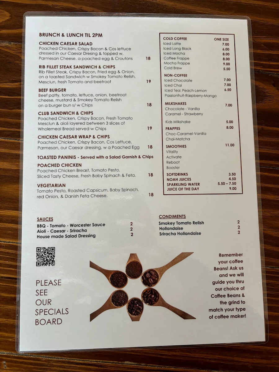 Menu, Good Morning Coffee Trader