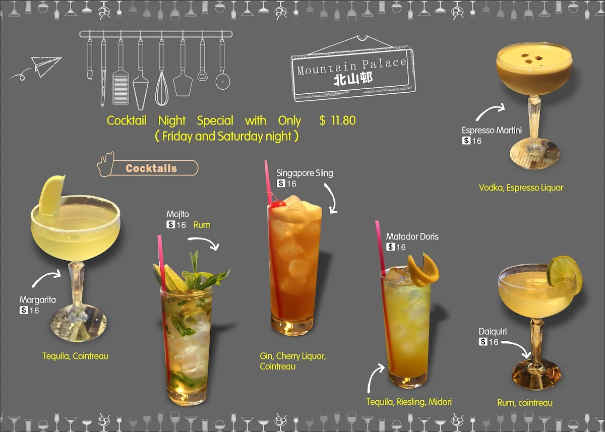 Menu, Mountain Palace