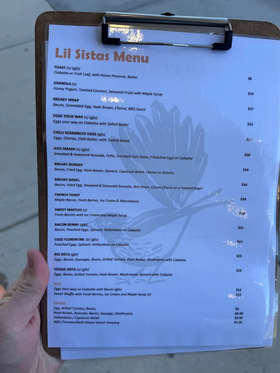 Menu, Lil' Sistas