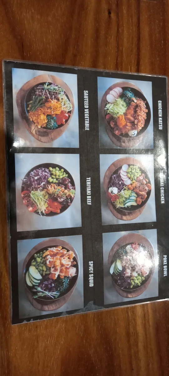 Menu, Okazu Sushi Bar