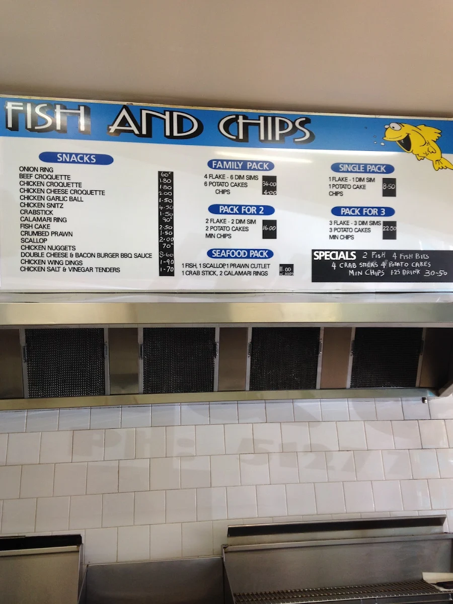 Menu, Pop’s Takeaway