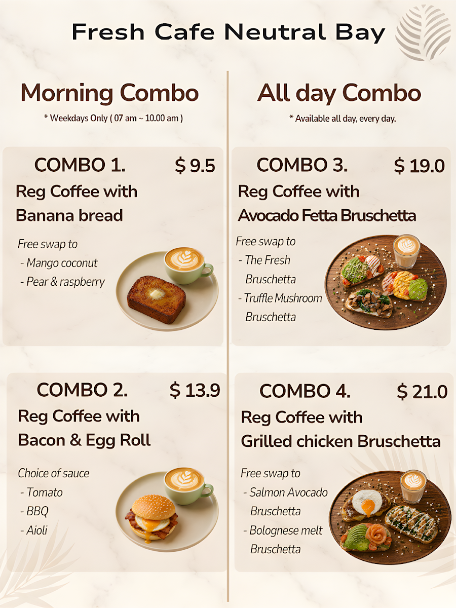 Menu, Fresh Cafe Neutral Bay