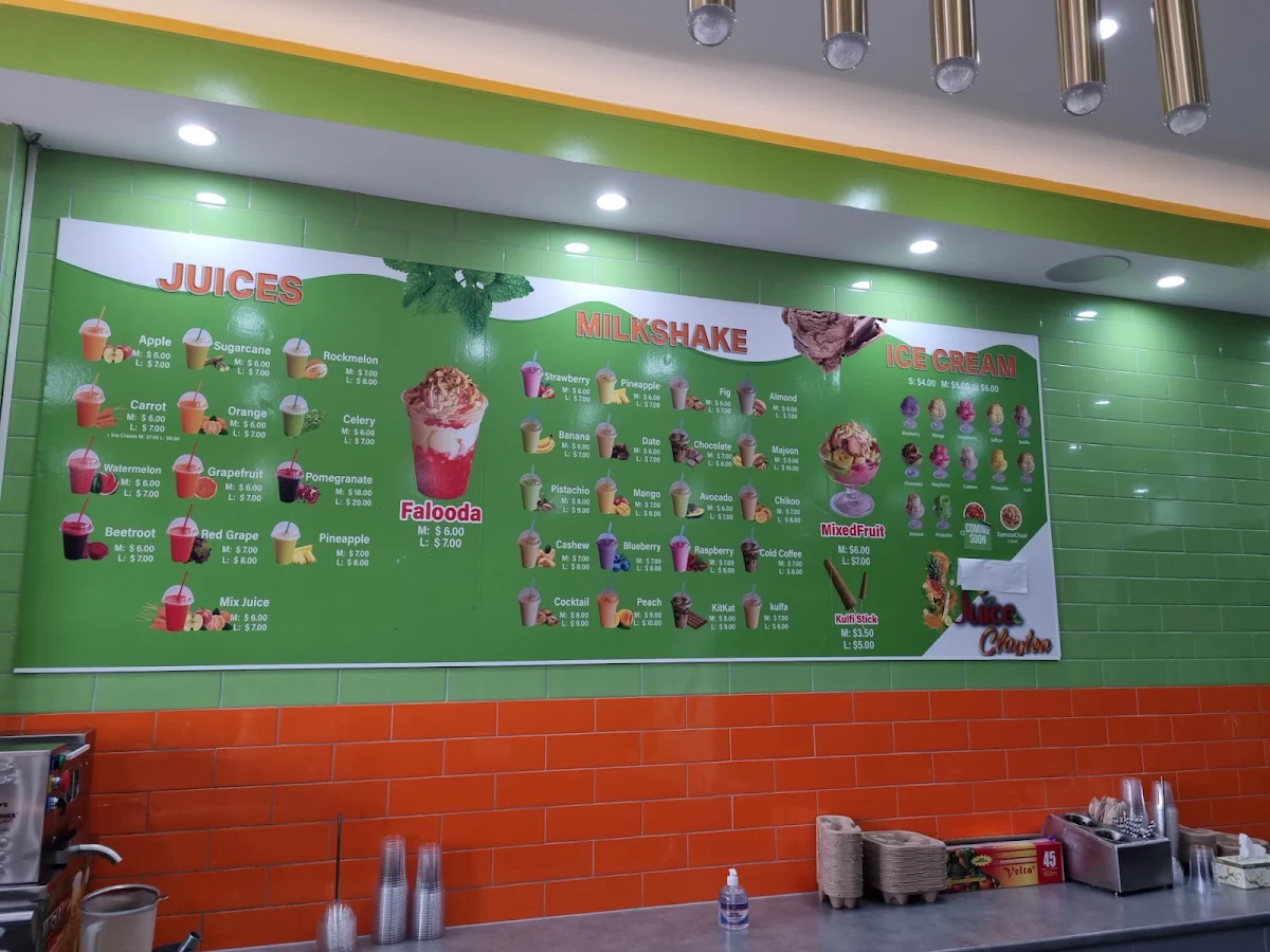 Menu, Agha Juice Clayton