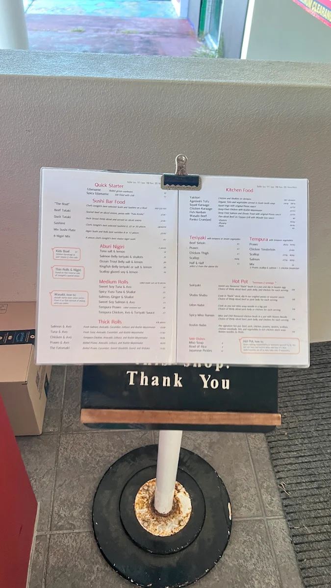 Menu, Itoshin Japanese Restaurant Mermaid Beach