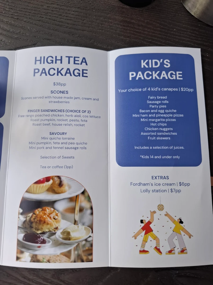 Menu, Fordham’s Milk Bar