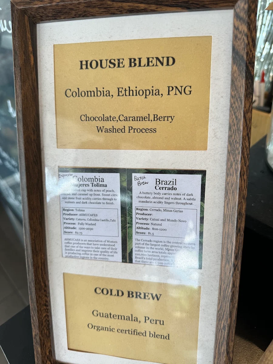Menu, Envy Espresso
