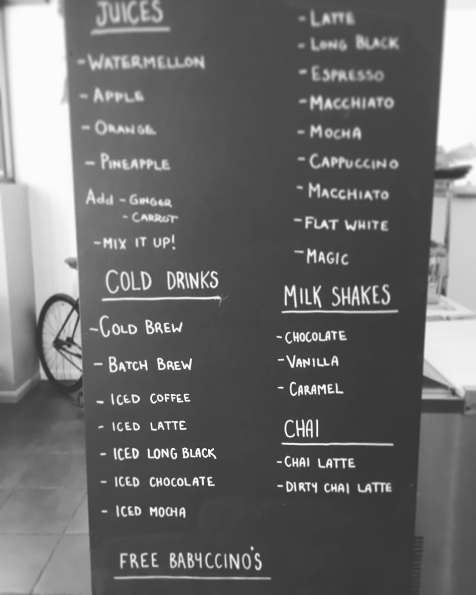 Menu, Envy Espresso