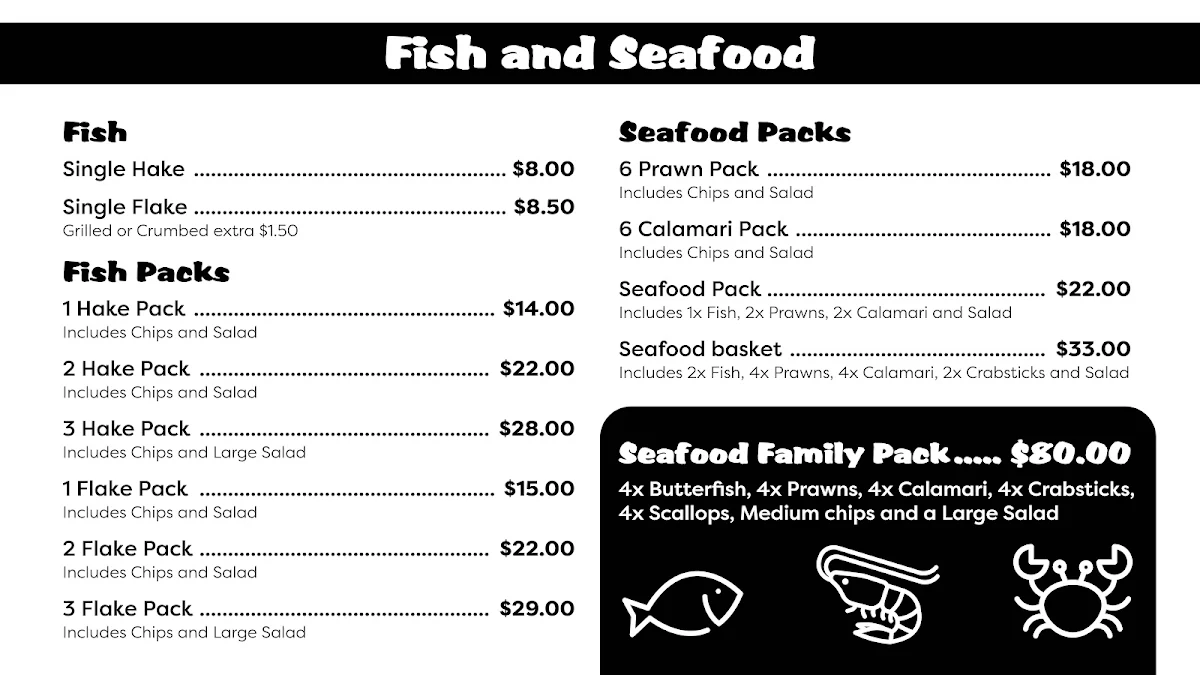 Menu, Bridge takeaway