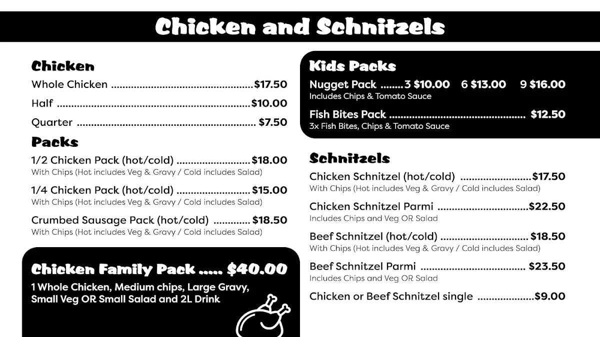 Menu, Bridge takeaway