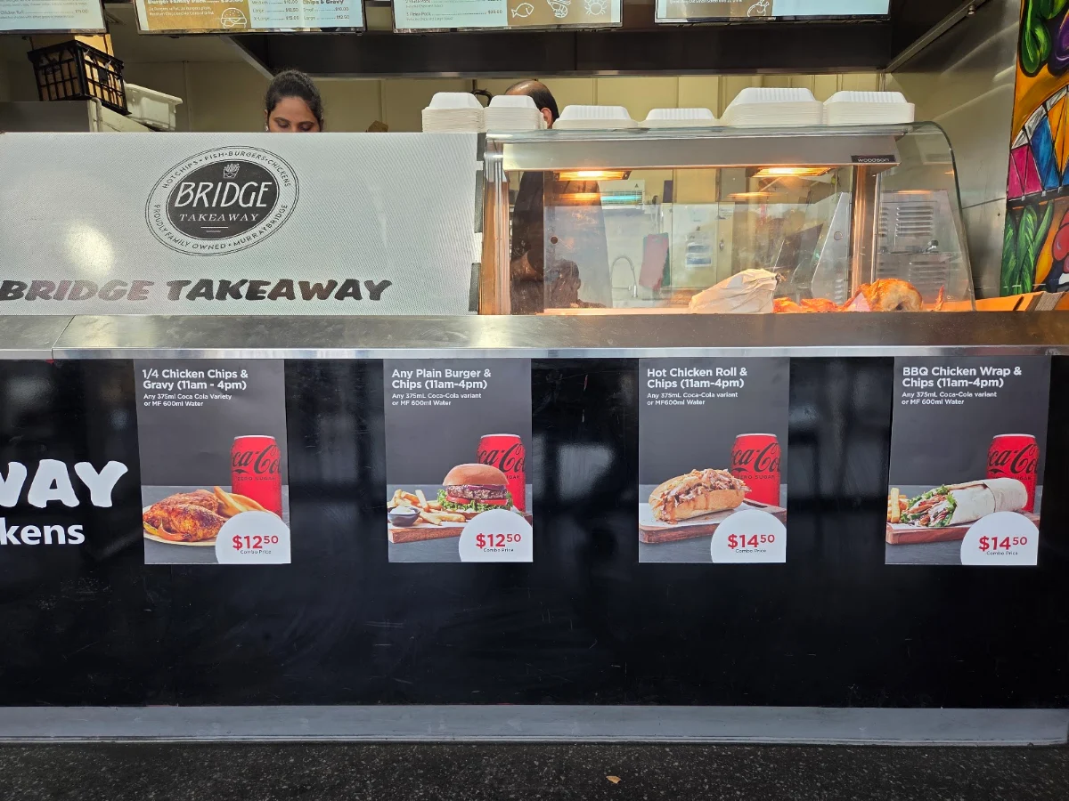 Menu, Bridge takeaway