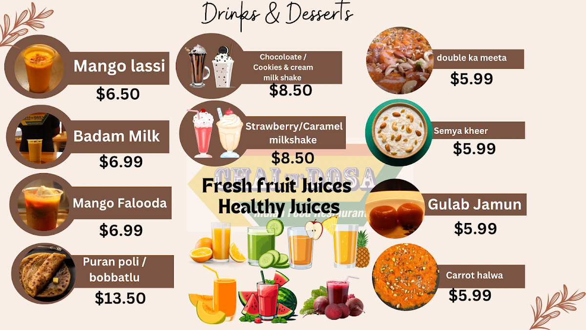 Menu, Chai N Dosa CBD Little Collins street