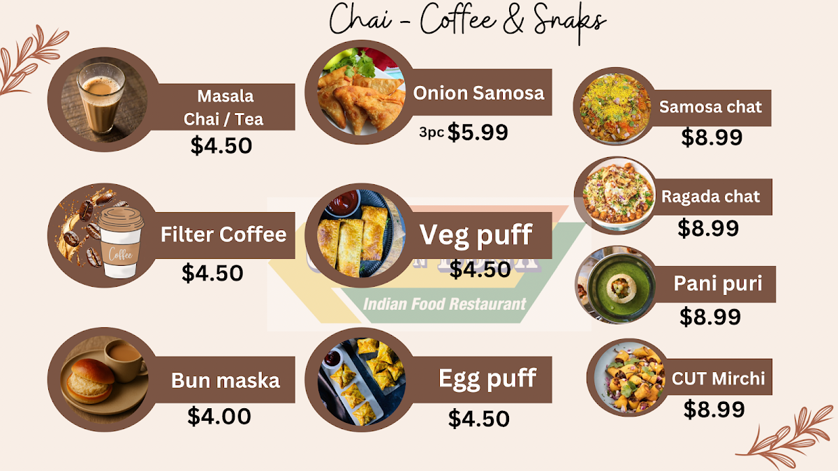 Menu, Chai N Dosa CBD Little Collins street