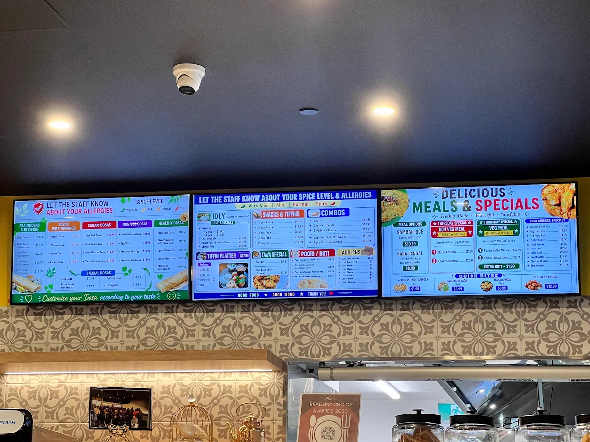 Menu, Chai N Dosa CBD Little Collins street