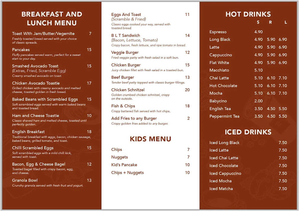 Menu, Brew Haven Cafe