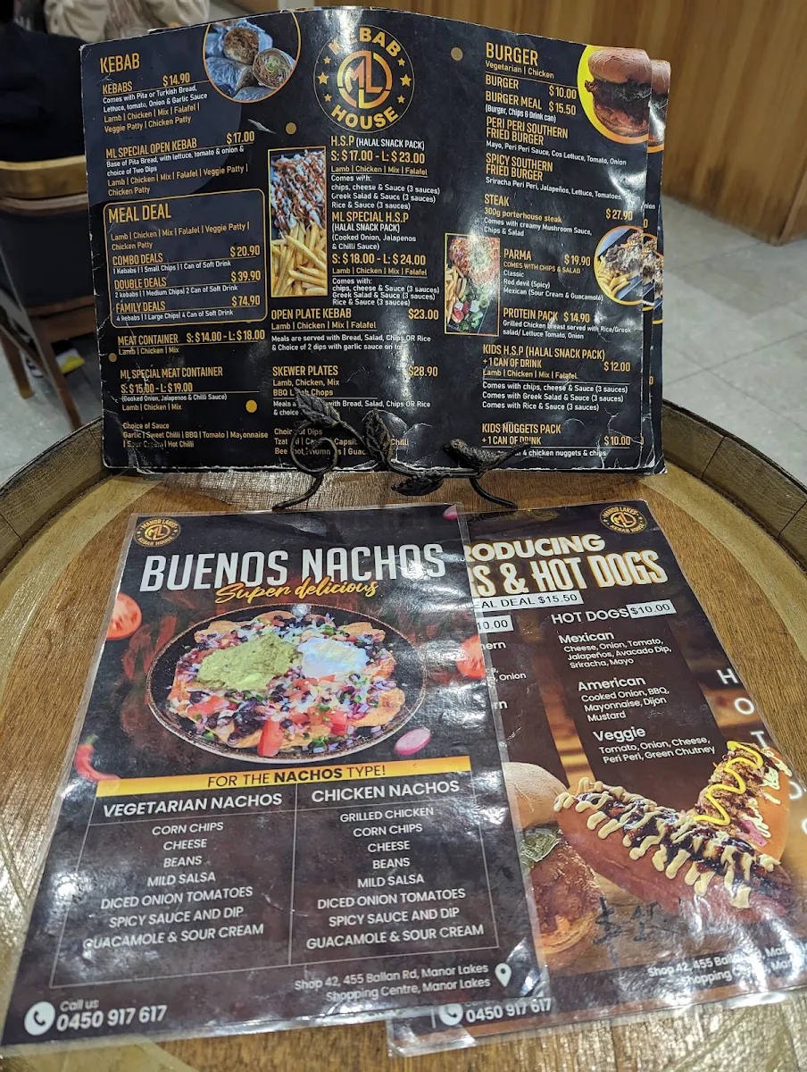 Menu, ML KEBAB HOUSE