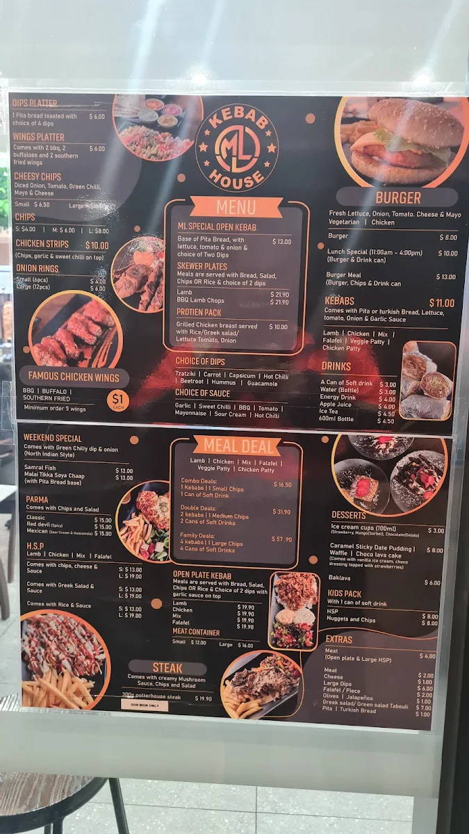 Menu, ML KEBAB HOUSE