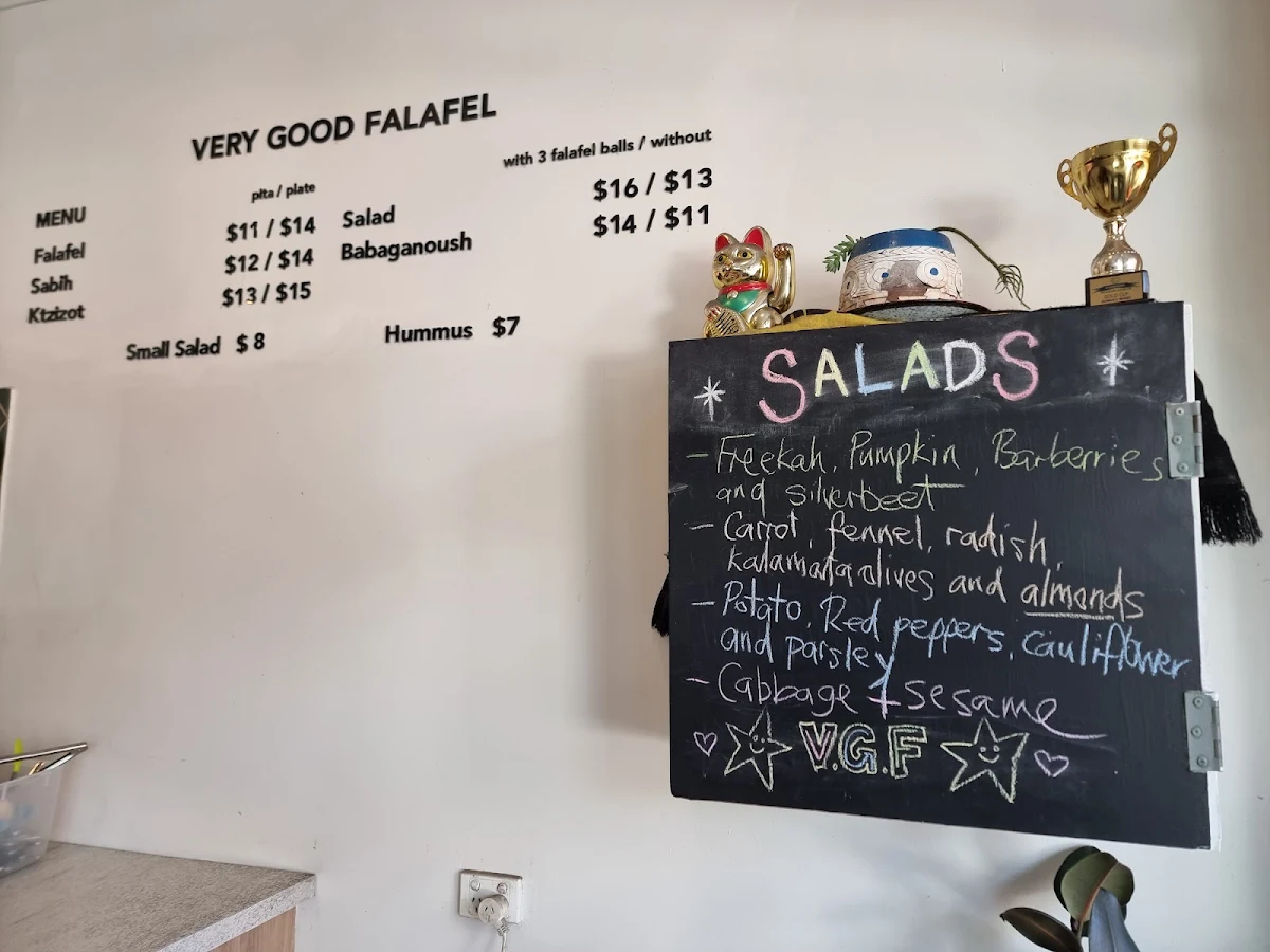 Menu, Very Good Falafel