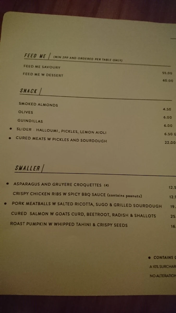 Menu, Stray Neighbour Restaurant & Bar Preston