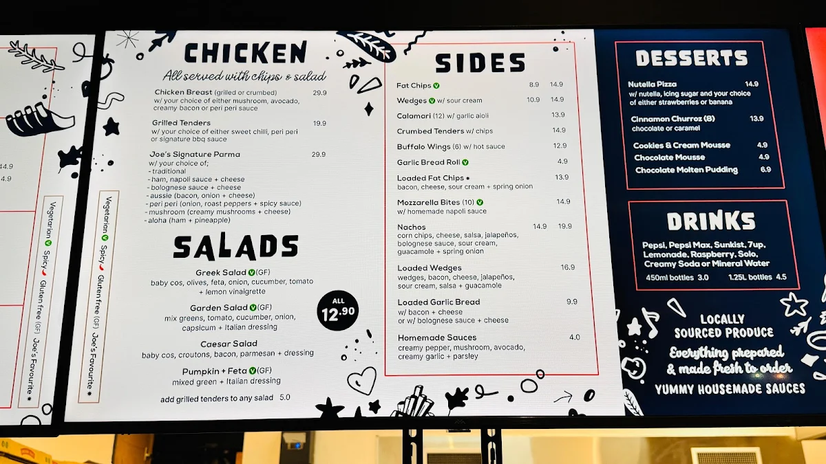 Menu, Smokin' Joe's Pizza & Grill - Doncaster East