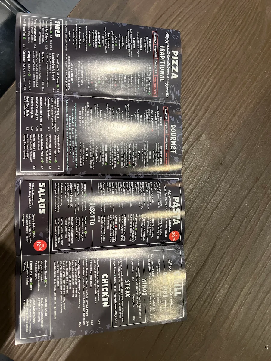 Menu, Smokin' Joe's Pizza & Grill - Doncaster East