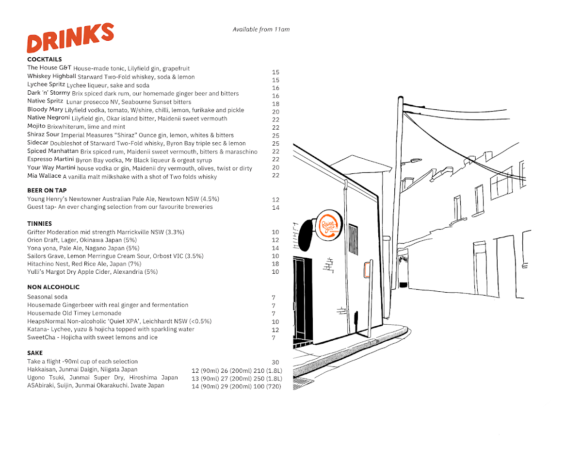 Menu, Rising Sun Workshop